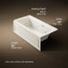 KOHLER K-1947-LAW Archer 60" x 30" alcove whirlpool bath with Bask heated surface, left drain, biscuit - view 5