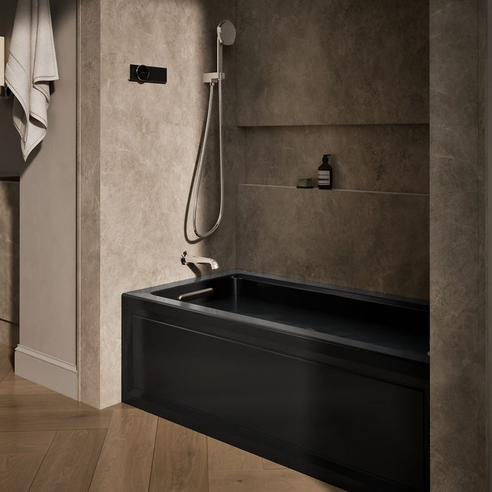 KOHLER K-1947-LAW Archer 60" x 30" alcove whirlpool bath with Bask heated surface, left drain, black black - view 3