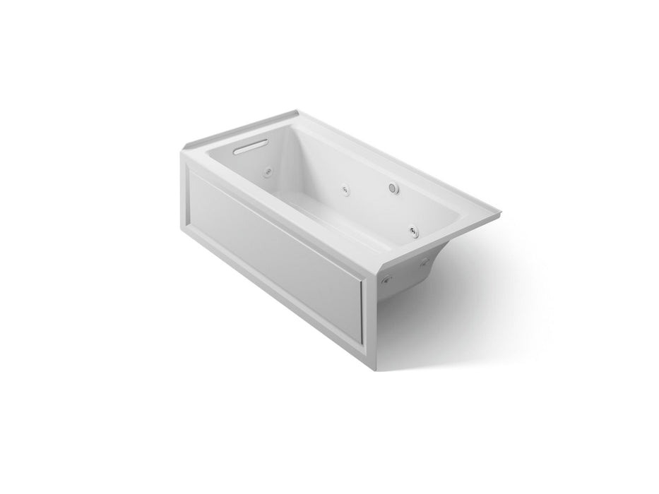 KOHLER K-1947-LAW Archer 60" x 30" alcove whirlpool bath with Bask heated surface, left drain, ice grey