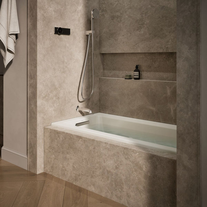 KOHLER K-1947-LH Archer 60" x 30" alcove heated whirlpool bath, left drain, biscuit - view 3