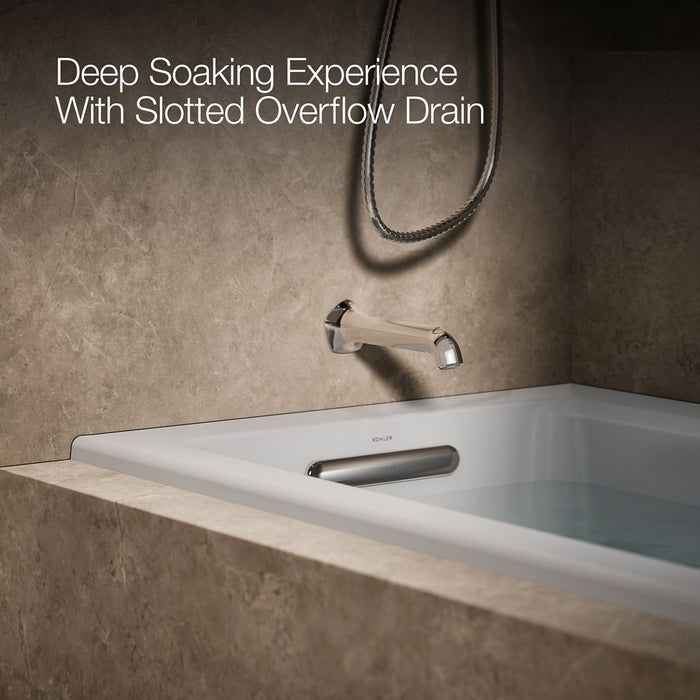 KOHLER K-1947-LH Archer 60" x 30" alcove heated whirlpool bath, left drain, ice grey - view 4