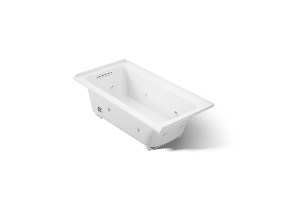 KOHLER K-1947-LH Archer 60" x 30" alcove heated whirlpool bath, left drain, white