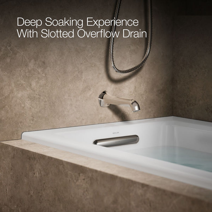 KOHLER K-1947-LH Archer 60" x 30" alcove heated whirlpool bath, left drain, white - view 4