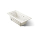 KOHLER K-1947-LW Archer 60" x 30" alcove whirlpool bath with Bask heated surface, left drain, biscuit