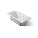 KOHLER K-1947-LW Archer 60" x 30" alcove whirlpool bath with Bask heated surface, left drain, ice grey