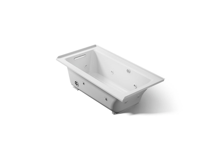 KOHLER K-1947-LW Archer 60" x 30" alcove whirlpool bath with Bask heated surface, left drain, ice grey