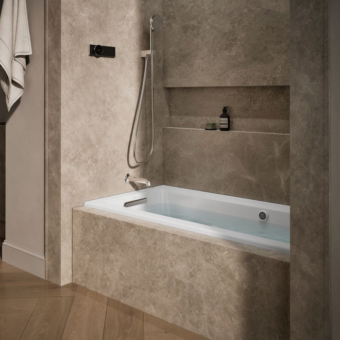 KOHLER K-1947-LW Archer 60" x 30" alcove whirlpool bath with Bask heated surface, left drain, white - view 3