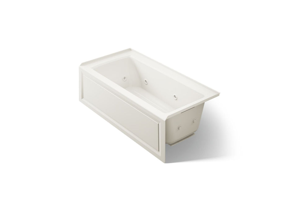 KOHLER K-1947-RA Archer 60" x 30" alcove whirlpool bath, right drain, biscuit
