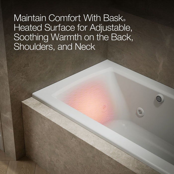 KOHLER K-1947-RW Archer 60" x 30" alcove whirlpool bath with Bask heated surface, right drain, ice grey - view 5