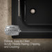 KOHLER K-1947-W1 Archer 60" x 30" drop-in whirlpool bath with Bask heated surface, black black - view 4