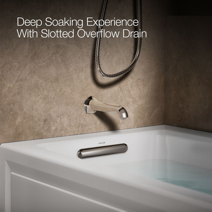 KOHLER K-1947-XGHLA Archer 60" x 30" alcove Heated BubbleMassage air bath and whirlpool, left drain