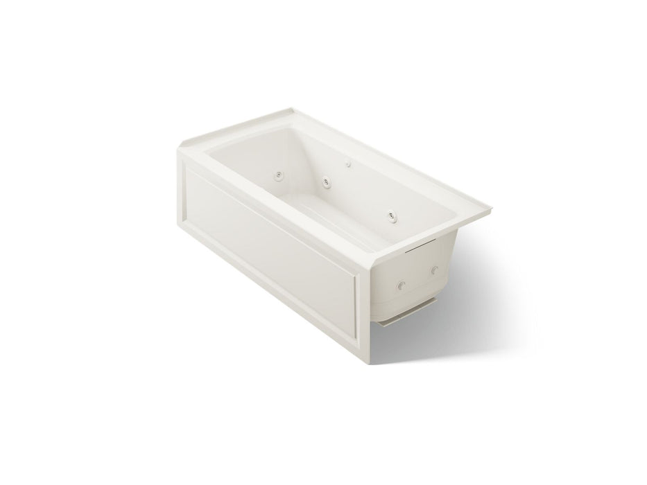 KOHLER K-1947-XGHRA Archer 60" x 30" alcove Heated BubbleMassage air bath and whirlpool, right drain, biscuit