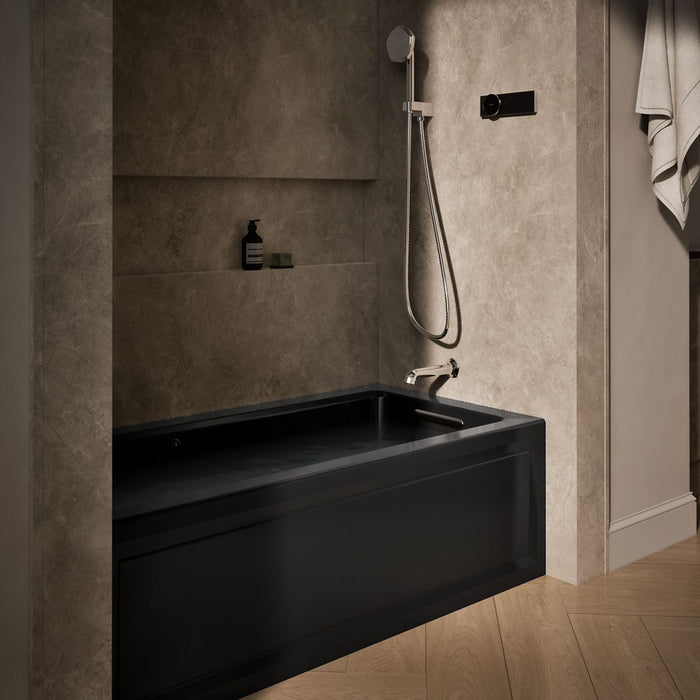 KOHLER K-1947-XGHRA Archer 60" x 30" alcove Heated BubbleMassage air bath and whirlpool, right drain, black black - view 3