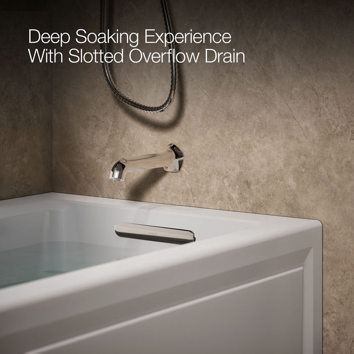 KOHLER K-1947-XGHRA Archer 60" x 30" alcove Heated BubbleMassage air bath and whirlpool, right drain, ice grey - view 4