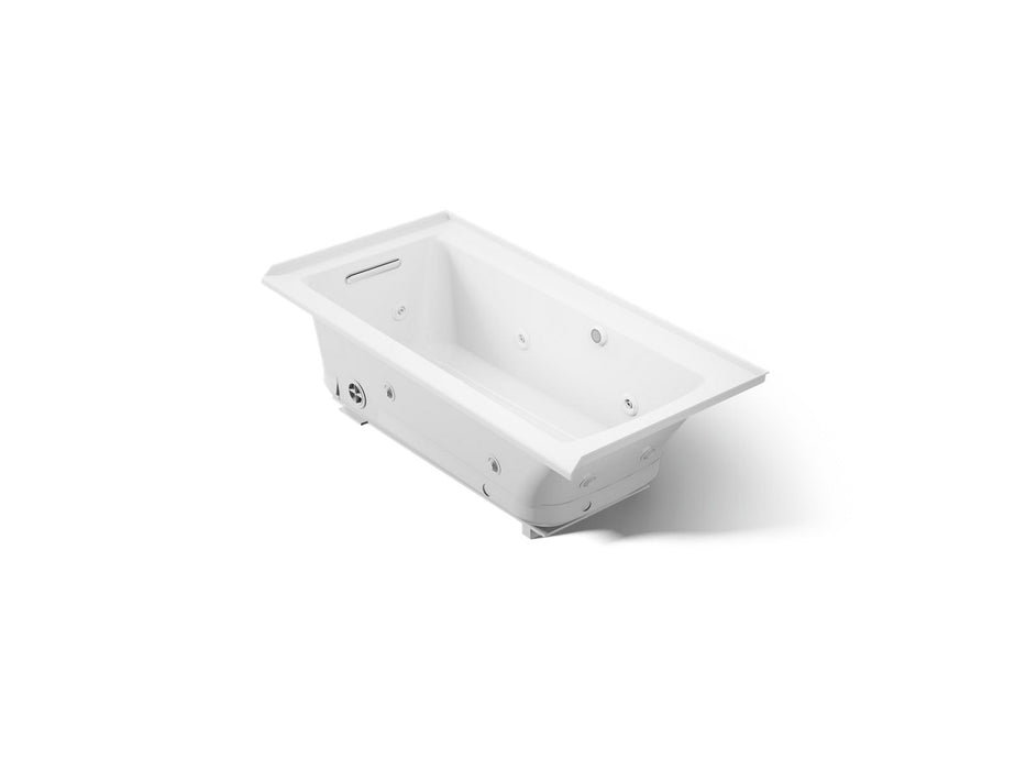 KOHLER K-1947-XHGHL Archer 60" x 30" alcove Heated BubbleMassage air bath and whirlpool, left drain, white