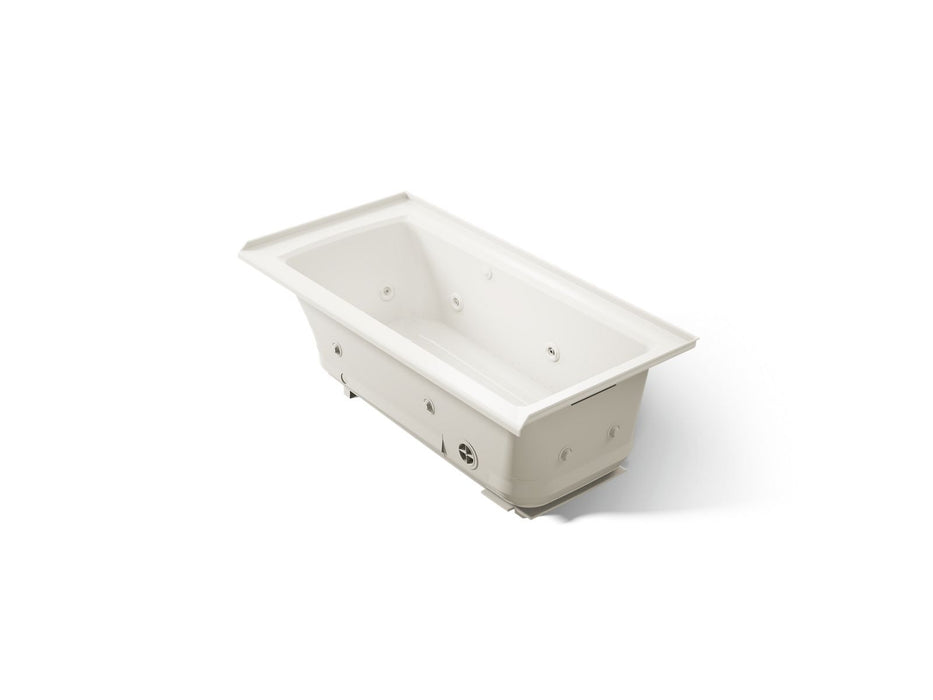 KOHLER K-1947-XHGHR Archer 60" x 30" alcove Heated BubbleMassage air bath and whirlpool, right drain, biscuit