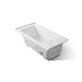 KOHLER K-1947-XHGHR Archer 60" x 30" alcove Heated BubbleMassage air bath and whirlpool, right drain, ice grey