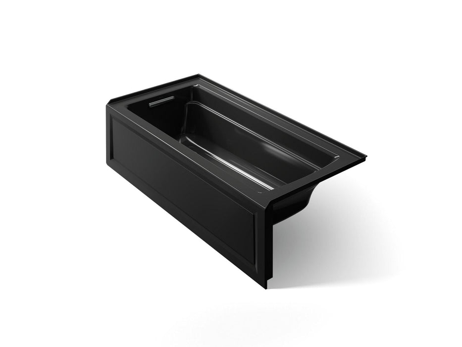KOHLER K-1948-LAW Archer 66" x 32" alcove bath with Bask heated surface, left drain, black black
