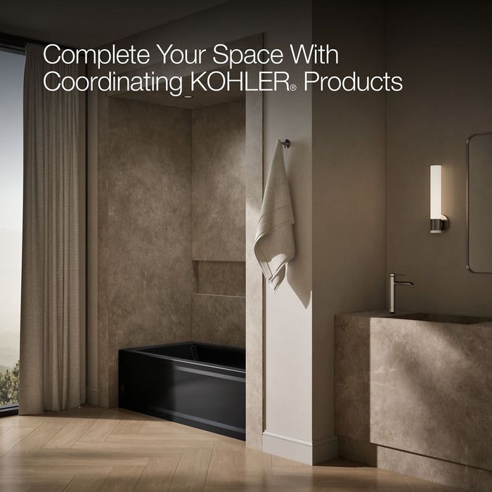 KOHLER K-1948-RAW Archer 66" x 32" alcove bath with Bask heated surface, right drain, black black - view 4