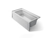 KOHLER K-1948-RAW Archer 66" x 32" alcove bath with Bask heated surface, right drain, ice grey