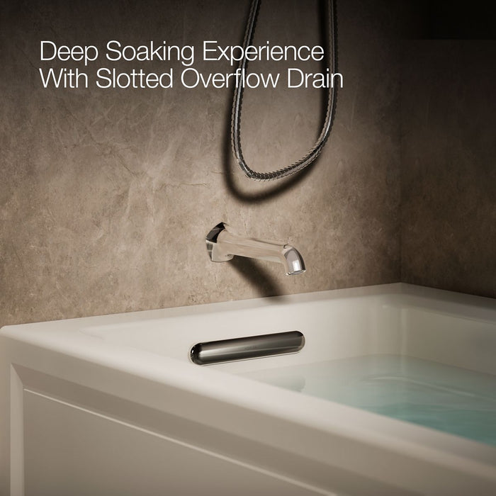 KOHLER K-1949-GHLAW Archer 66" x 32" alcove Heated BubbleMassage air bath with Bask heated surface, left drain