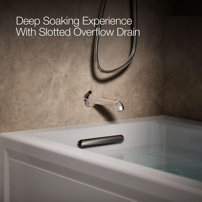 KOHLER K-1949-GHLAW Archer 66" x 32" alcove Heated BubbleMassage air bath with Bask heated surface, left drain