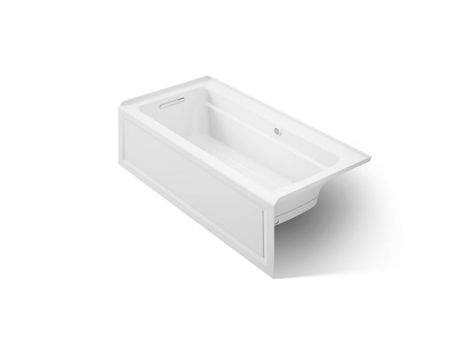 KOHLER K-1949-GHLAW Archer 66" x 32" alcove Heated BubbleMassage air bath with Bask heated surface, left drain