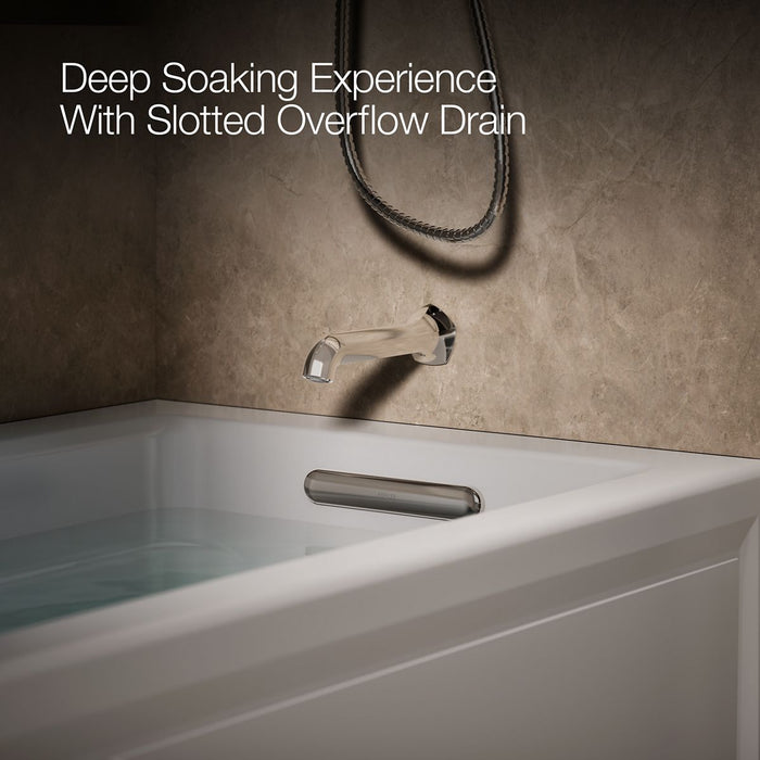 KOHLER K-1949-GHRA Archer 66" x 32" alcove Heated BubbleMassage air bath, right drain, ice grey - view 4