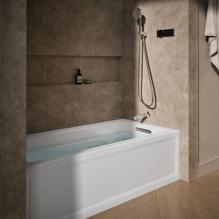 KOHLER K-1949-GHRA Archer 66" x 32" alcove Heated BubbleMassage air bath, right drain, white - view 3