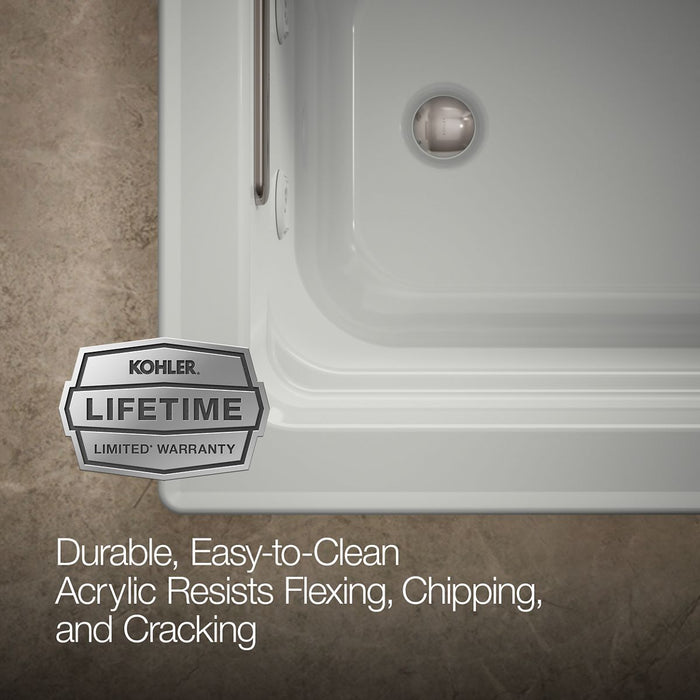 KOHLER K-1949-H Archer 66" x 32" drop-in heated whirlpool bath, ice grey - view 4