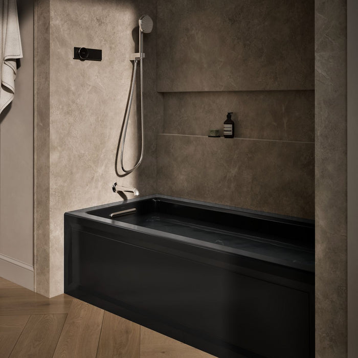 KOHLER K-1949-HLA Archer 66" x 32" alcove heated whirlpool, left hand, black black - view 4