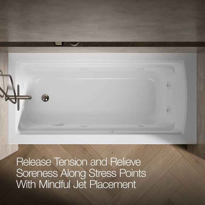 KOHLER K-1949-HLA Archer 66" x 32" alcove heated whirlpool, left hand, white - view 3