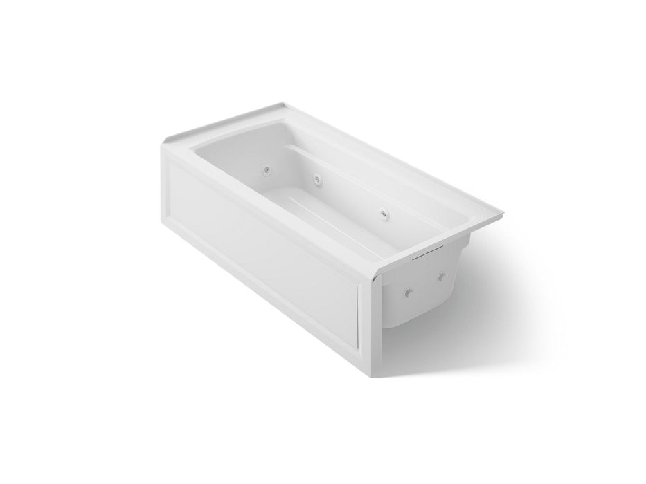 KOHLER K-1949-HRA Archer 66" x 32" alcove heated whirlpool, right drain, white
