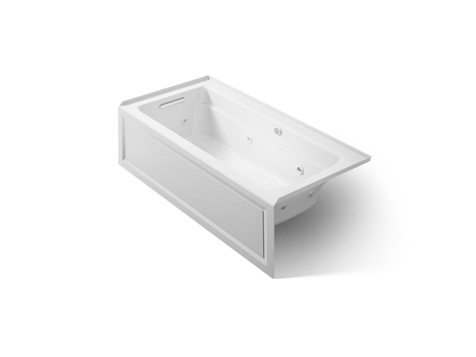 KOHLER K-1949-LAW Archer 66" x 32" alcove whirlpool bath with Bask heated surface, left drain, ice grey
