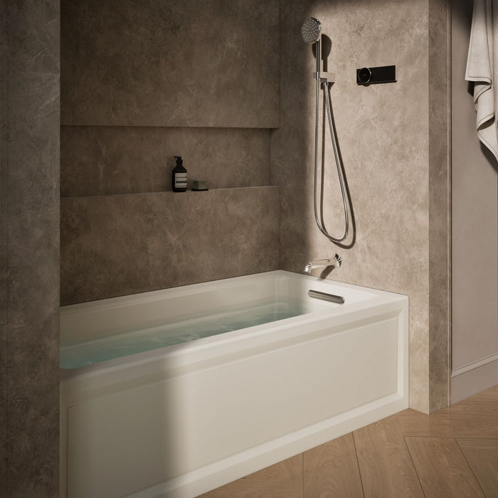 KOHLER K-1949-RA Archer 66" x 32" alcove whirlpool, right drain, biscuit - view 3