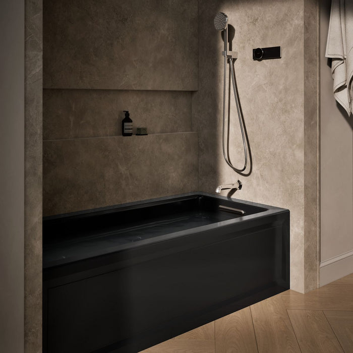 KOHLER K-1949-RA Archer 66" x 32" alcove whirlpool, right drain, black black - view 3