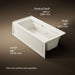 KOHLER K-1949-RAW Archer 66" x 32" alcove whirlpool bath with Bask heated surface, right drain, biscuit - view 5