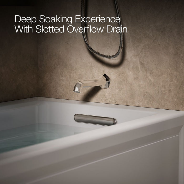 KOHLER K-1949-RAW Archer 66" x 32" alcove whirlpool bath with Bask heated surface, right drain, ice grey - view 4