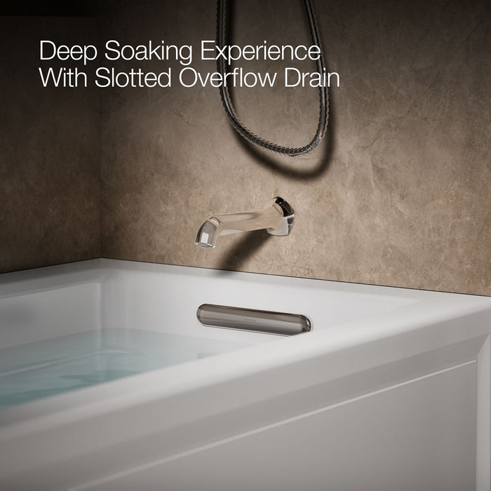 KOHLER K-1949-RAW Archer 66" x 32" alcove whirlpool bath with Bask heated surface, right drain, white - view 4