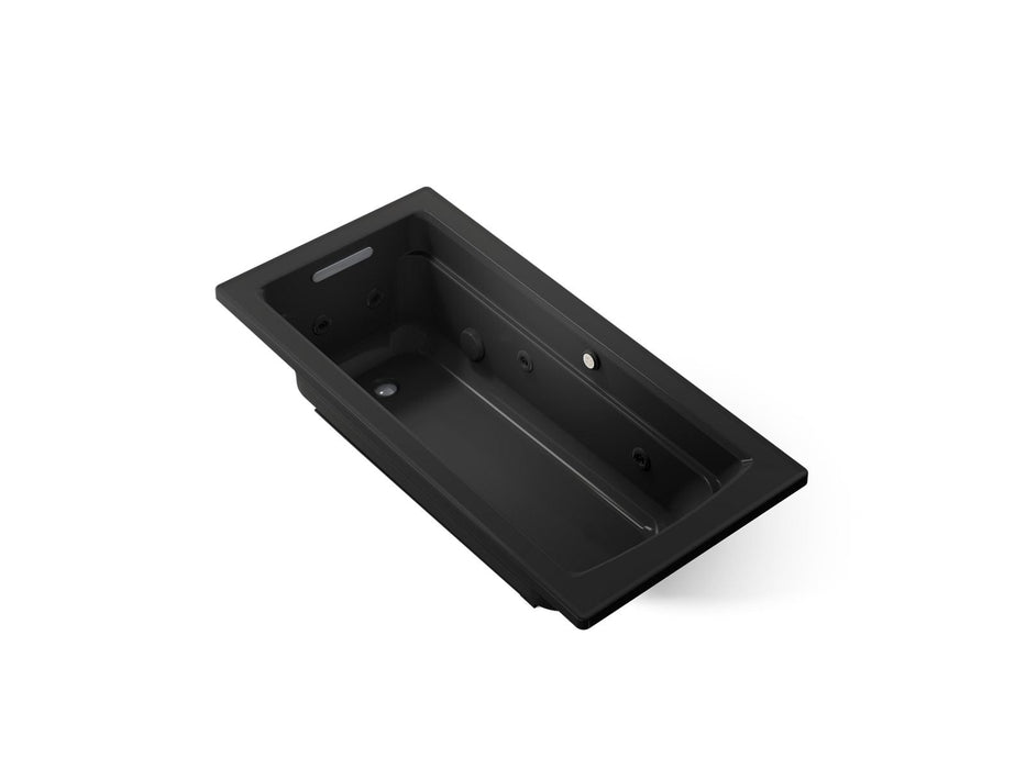 KOHLER K-1949-XHGH Archer 66" x 32" drop-in Heated BubbleMassage air bath with whirlpool, black black