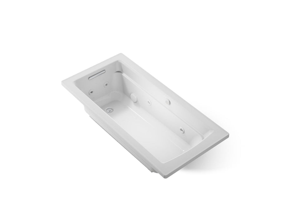 KOHLER K-1949-XHGH Archer 66" x 32" drop-in Heated BubbleMassage air bath with whirlpool, ice grey