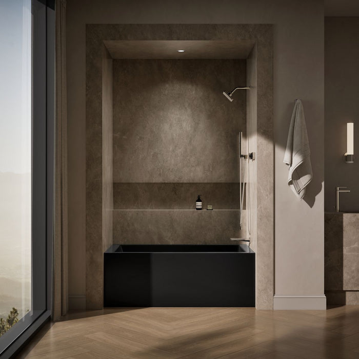KOHLER K-1956-RA Underscore 60" x 30" alcove bath right drain, black black - view 5