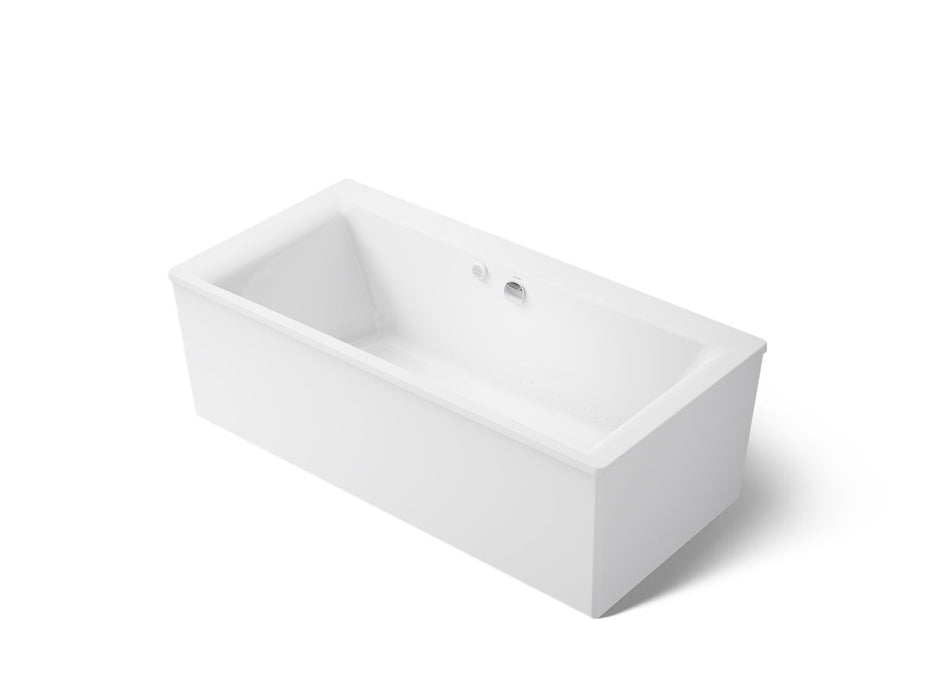 KOHLER K-1958-GH Stargaze 72" x 36" freestanding Heated BubbleMassage air bath with straight shroud, white