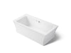 KOHLER K-1959-GHW Stargaze 72" x 36" freestanding Heated BubbleMassage air bath with Bask heated surface and fluted...