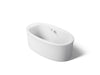 KOHLER K-1966-GH Sunstruck 65-1/2" x 35-1/2" freestanding Heated BubbleMassage air bath with straight shroud, white