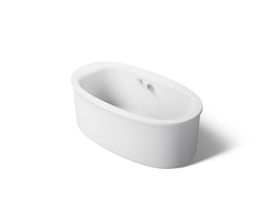 KOHLER K-1966-GHW Sunstruck 65-1/2" x 35-1/2" freestanding Heated BubbleMassage air bath with Bask heated surface and...