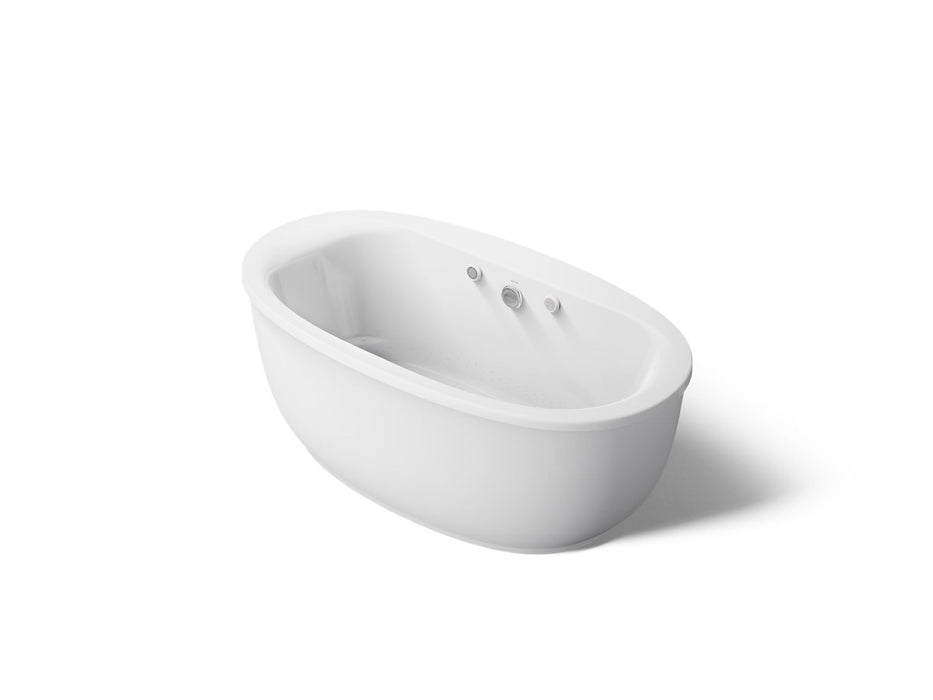 KOHLER K-1967-GHW Sunstruck 65-1/2" x 35-1/2" freestanding Heated BubbleMassage air bath with Bask heated surface and...