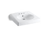 KOHLER K-1997-4 Brenham™ Wall-mount or Concealed Carrier Arm Mount Commercial Bathroom Sink with 4" Centerset Faucet...