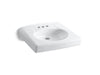 KOHLER K-1997-4N Brenham Wall-mount or concealed carrier arm mount commercial bathroom sink with 4" centerset faucet...