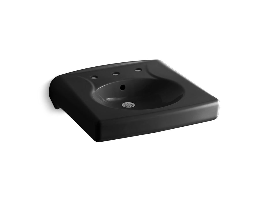 KOHLER K-1997-8 Brenham™ Wall-mount or Concealed Carrier Arm Mount Commercial Bathroom Sink with Widespread Faucet Holes,...